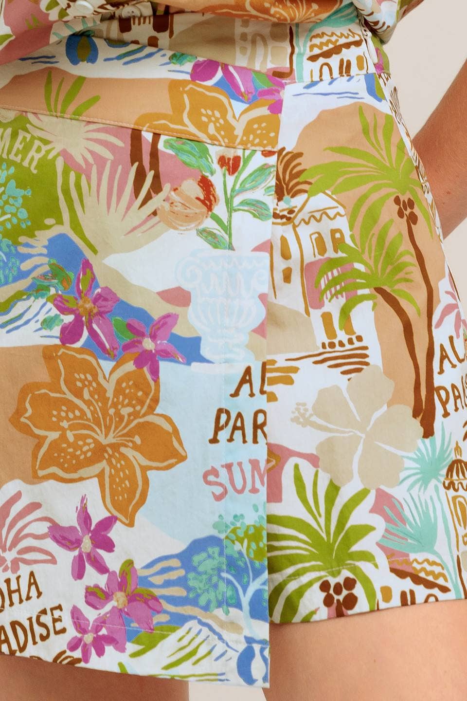 A printed woven skort - The Season Boutique