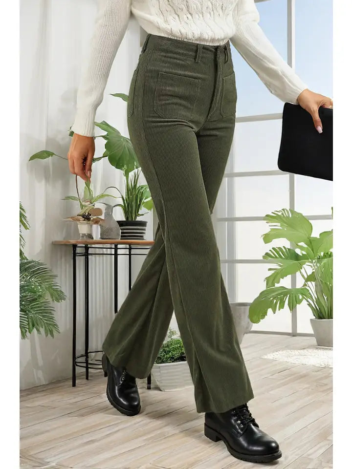 High Waist Corduroy Pants