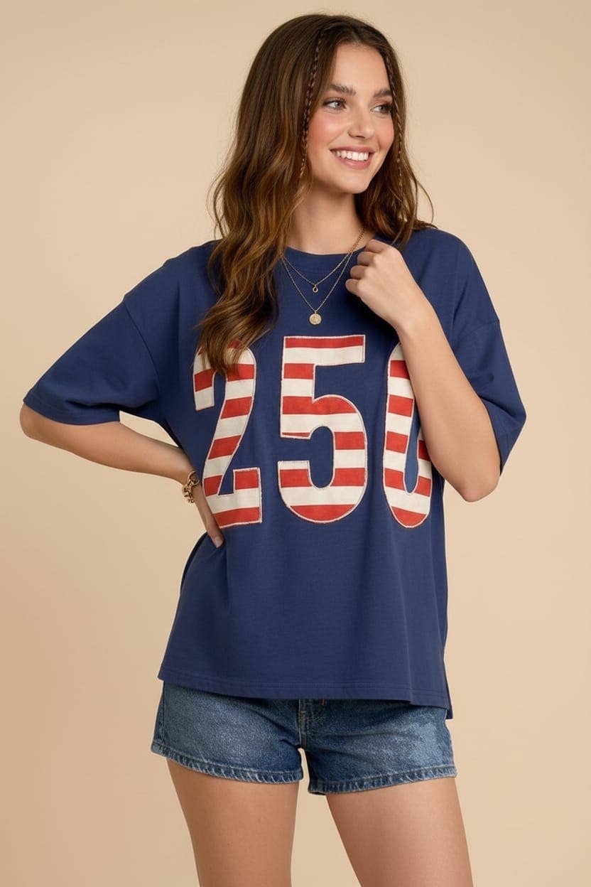 PLUS USA 250th Anniversary Commemorative Oversized: NAVY - The Season Boutique