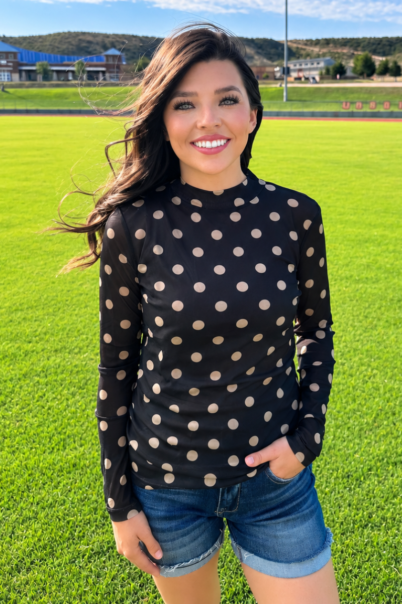 Black and Gold Mesh Top
