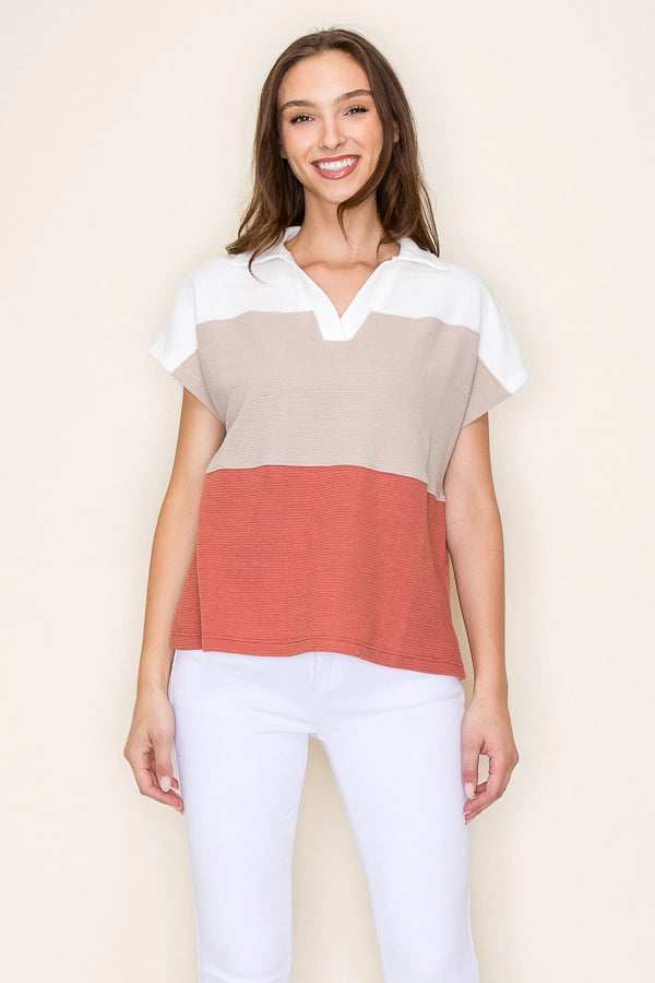 Colorblock Cloudy Knit Top