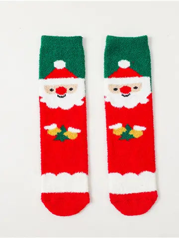 Christmas Socks Cartoon Coral Velvet Thickened Warm Stocking