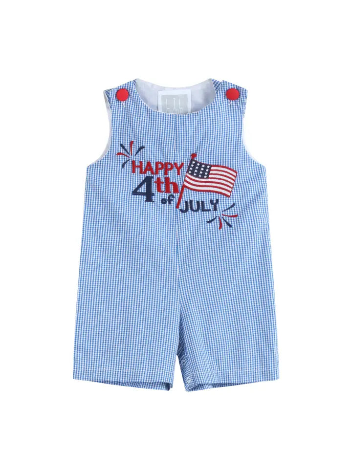 Gingham 4th of July Shortalls