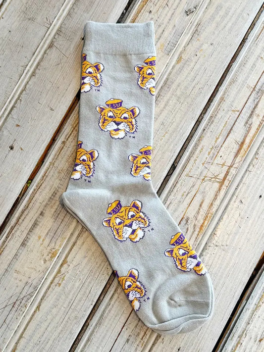 Lsu Sailor Mike Sock-Grey