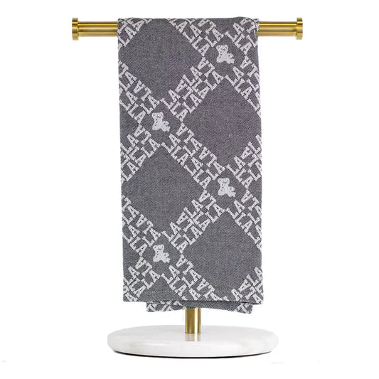 Louisiana Trellis Jacquard Hand Towel Black/White 20x28