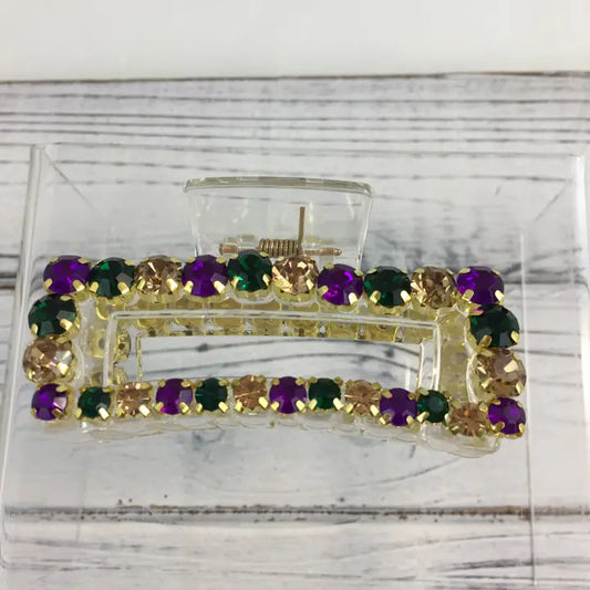 Mardi Gras Stone Claw Clip - The Season Boutique