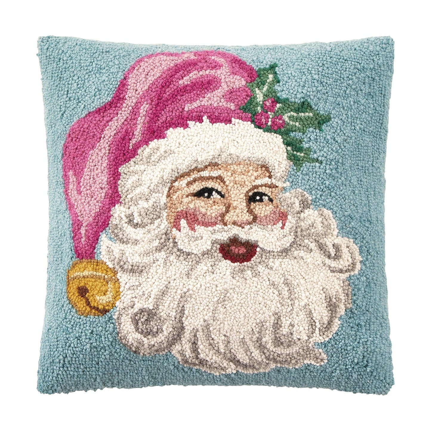 Retro Pink Santa Pillow
