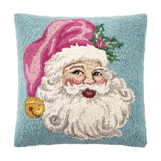 Retro Pink Santa Pillow