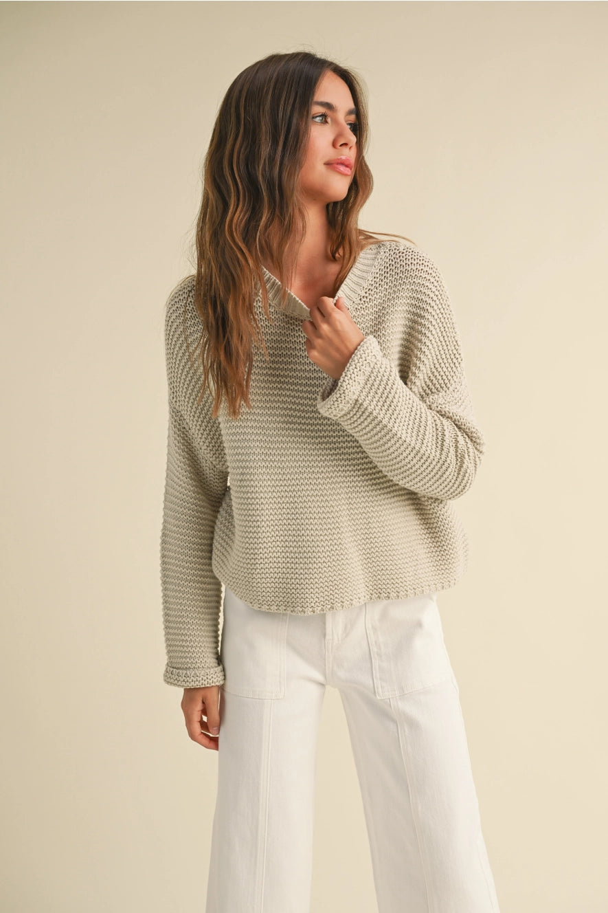 Round Neck Sweater Knitted Top