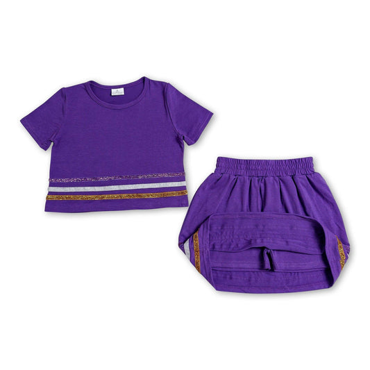 Purple & Gold Girl's Set - The Season Boutique