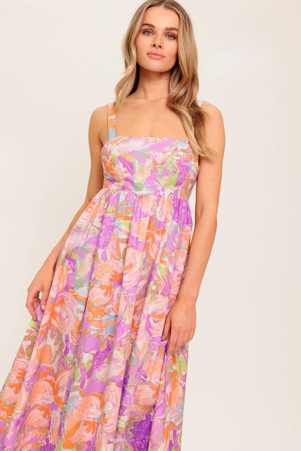 Printed Woven Midi Dress - The Season Boutique