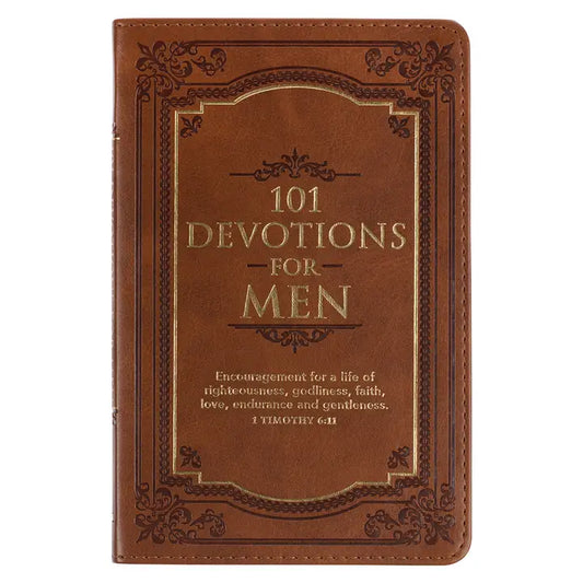 101 Devotions For Men Brown Faux