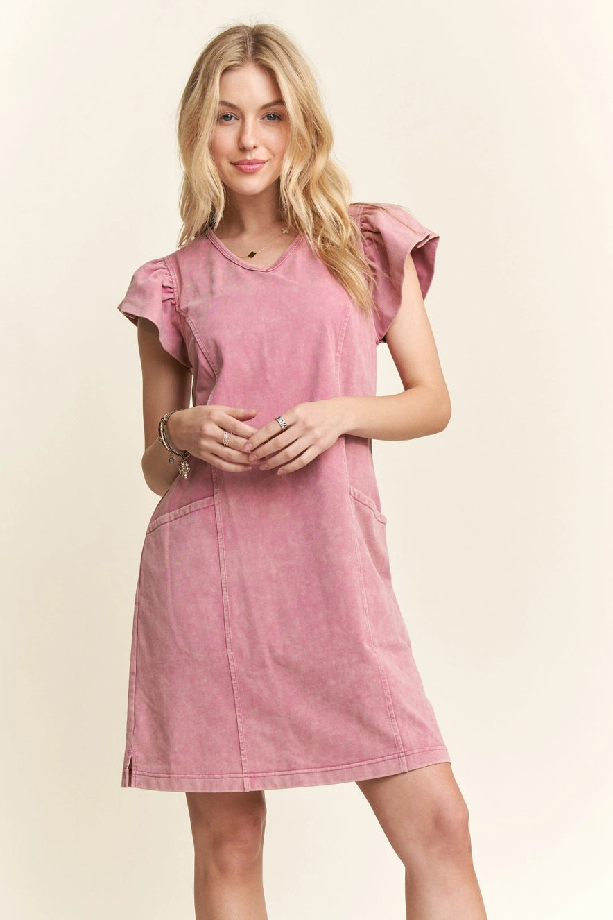 Mineral Washed Shift Dress