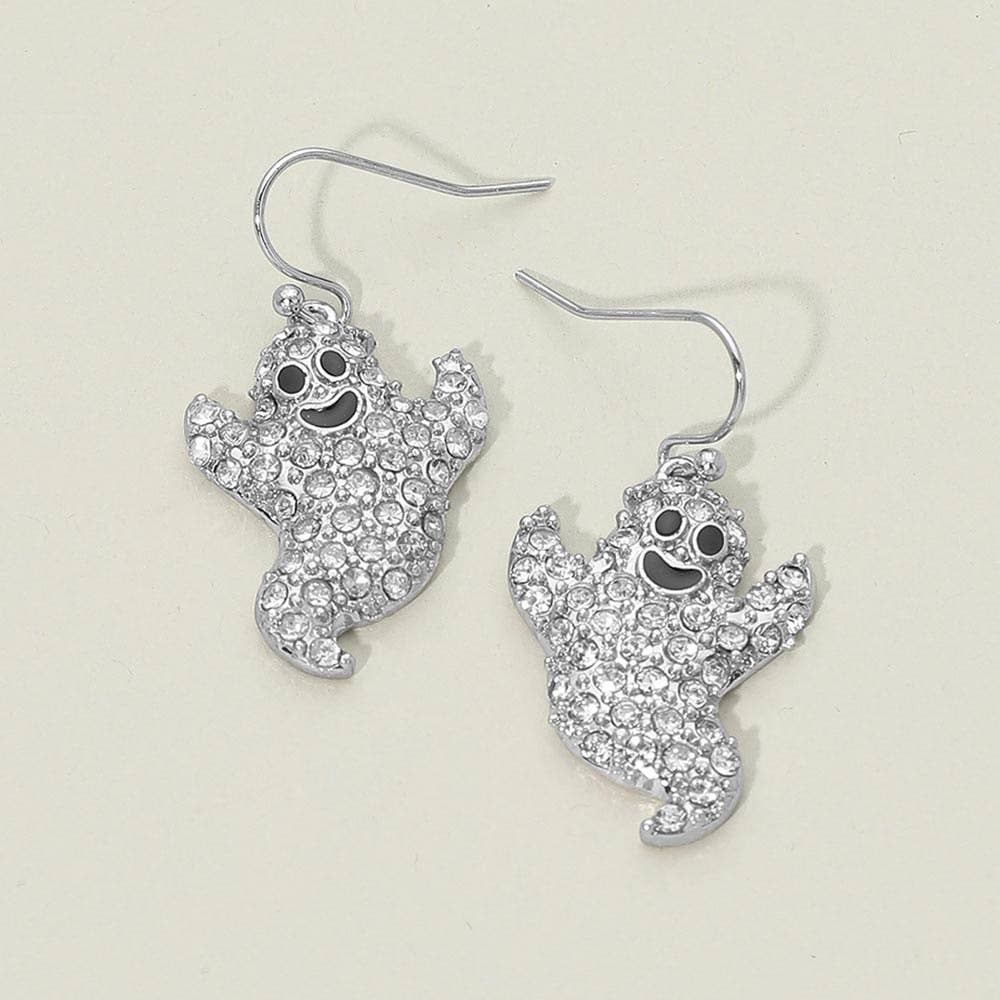 Ghost Rhinestone Dangle Earrings