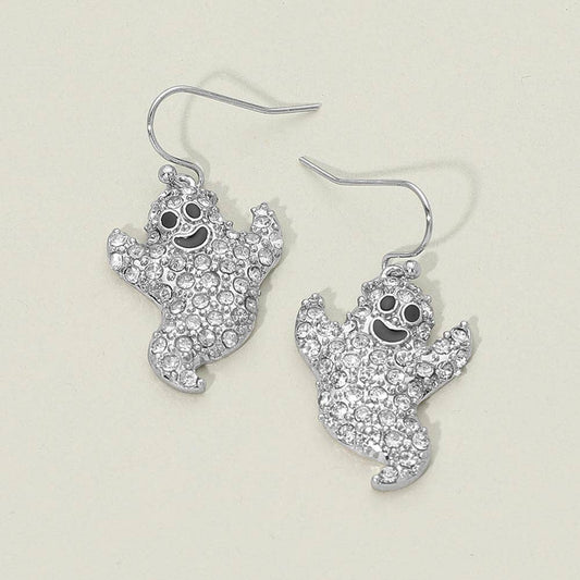 Ghost Rhinestone Dangle Earrings