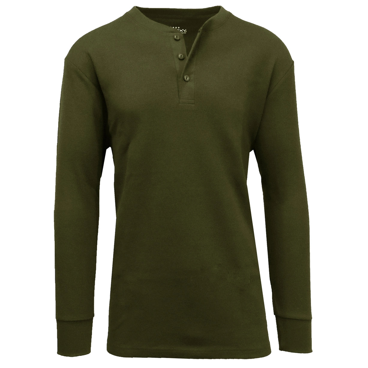 Men's Long Sleeve Waffle-Knit Henley Thermals Shirts