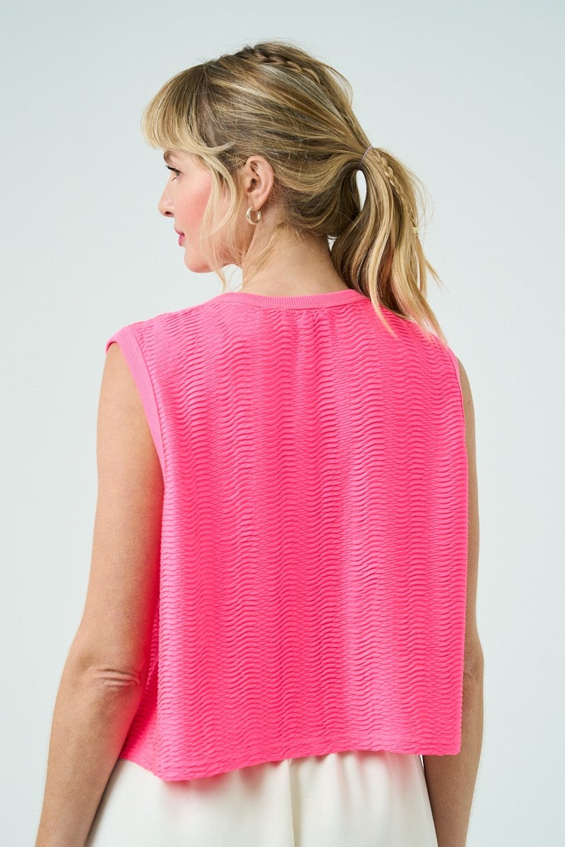 Textured Sleeveless Knit Top