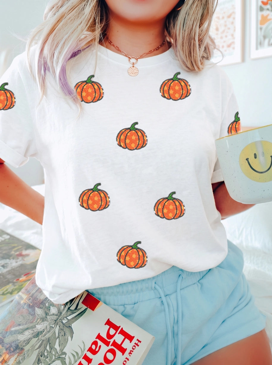 Sequined Star Pumpkin Tee