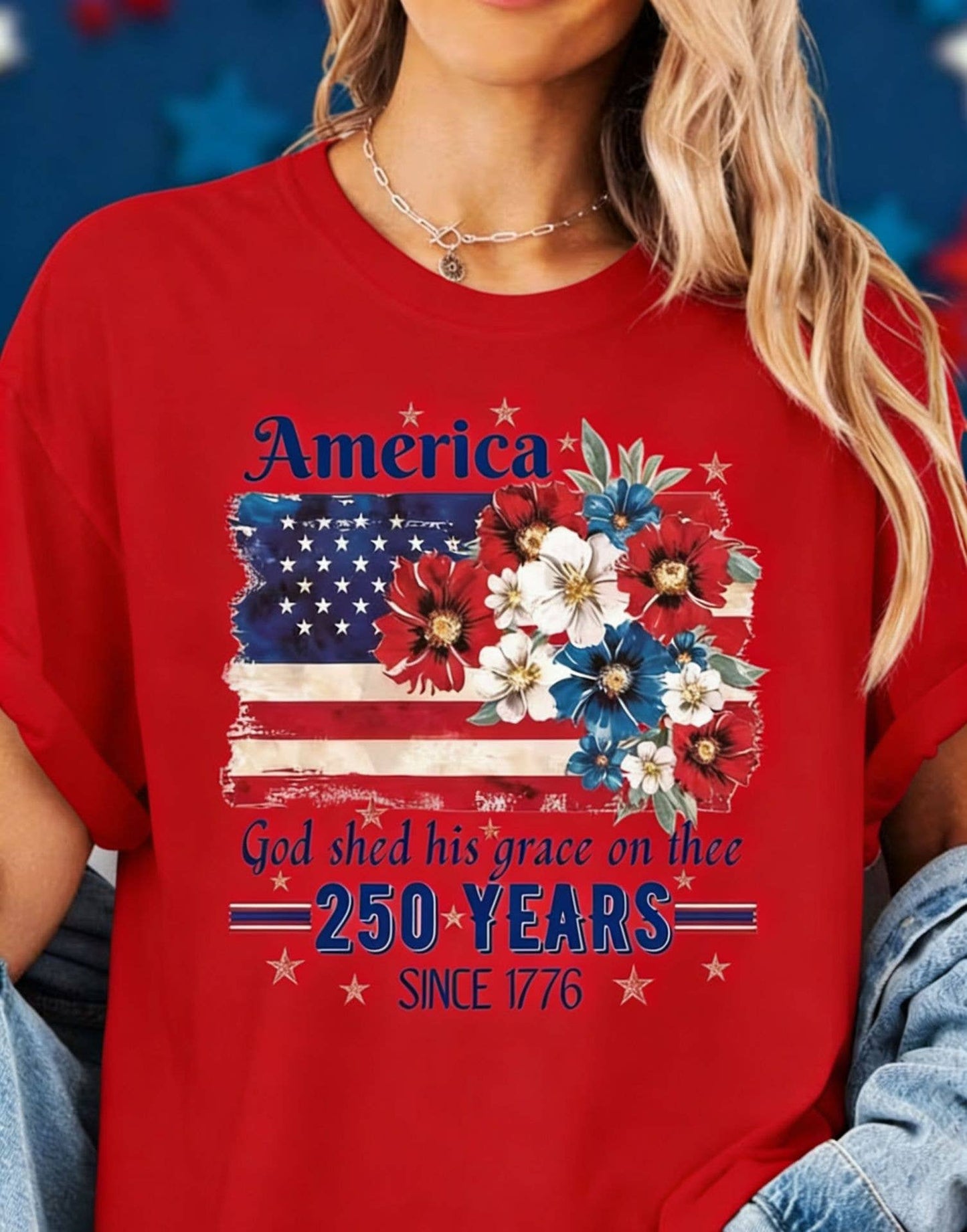 250th Floral Flag Cotton Tee