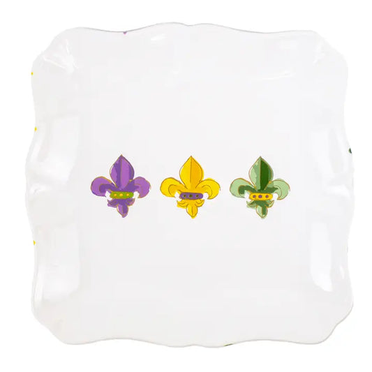 Orleans Square Platter White/Multi 11.5x11.5