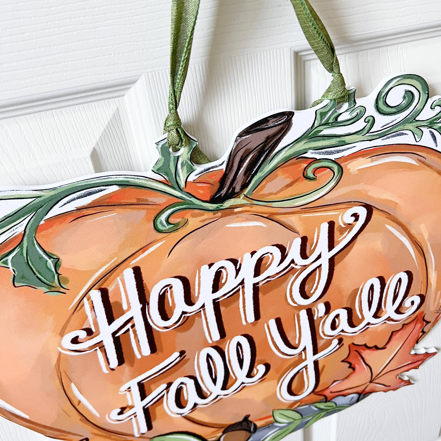 Happy Fall Y'all Pumpkin Door Hanger