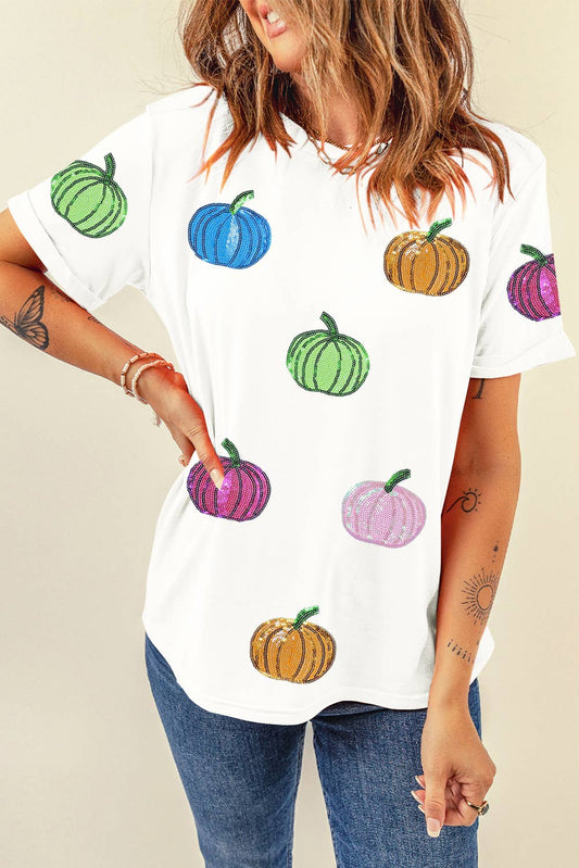 Sequin Pumpkin Top