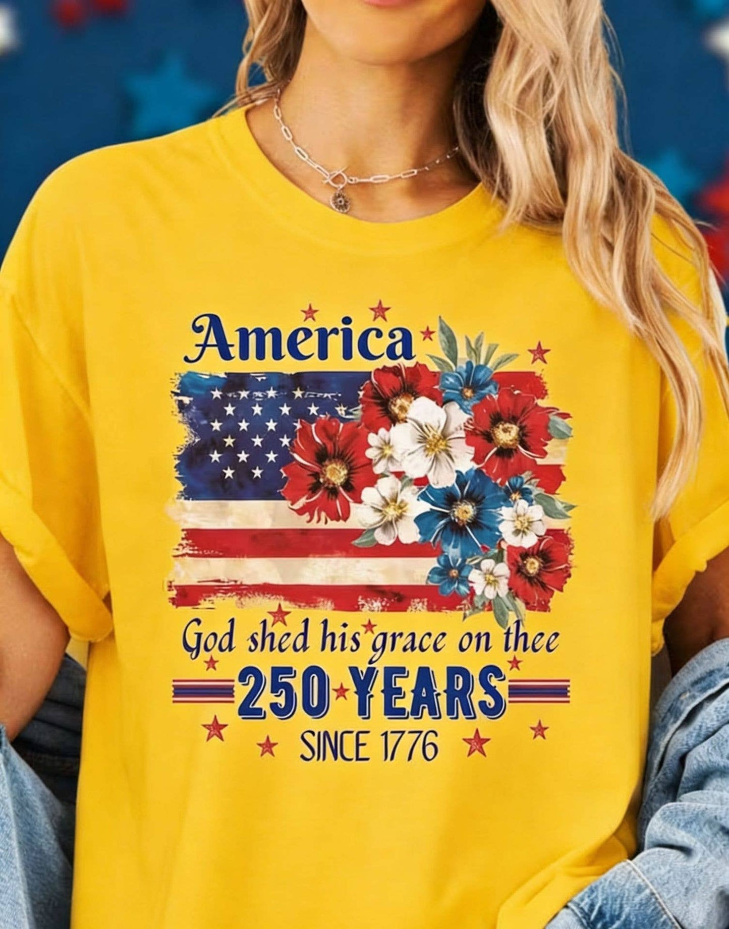 250th Floral Flag Cotton Tee