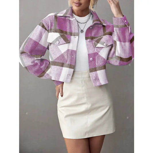 Cropped Plaid Jacket