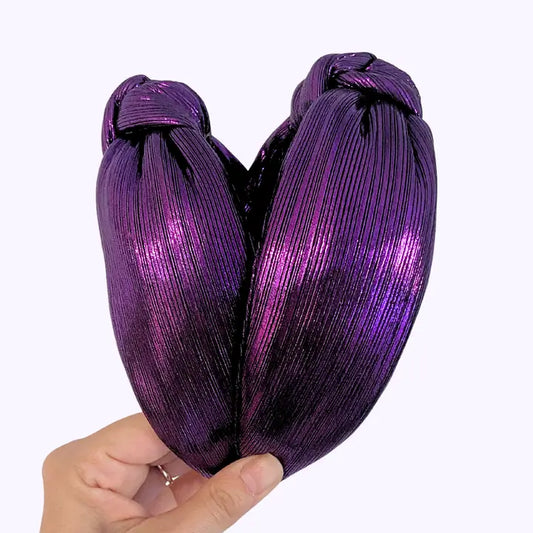 Purple Metallic Headband - Mardi Gras