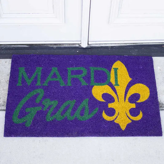 Mardi Gras Clovis Coir Doormat
