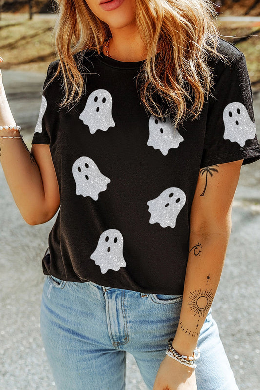 Glitter Ghost Halloween Shirt