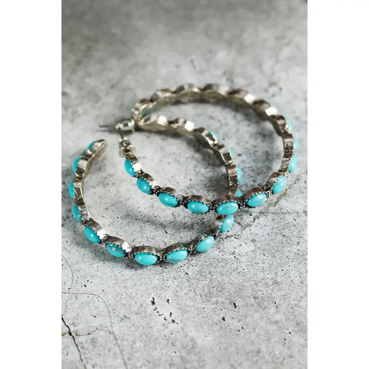 Ldc Gem Inlay Retro C-Shape Earrings