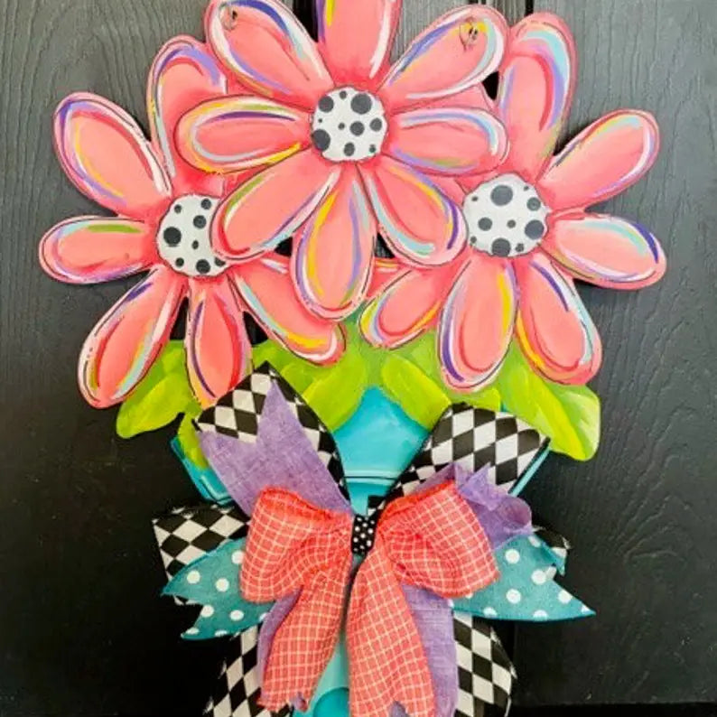 Spring/Summer Colorful Pot with 3 Flowers