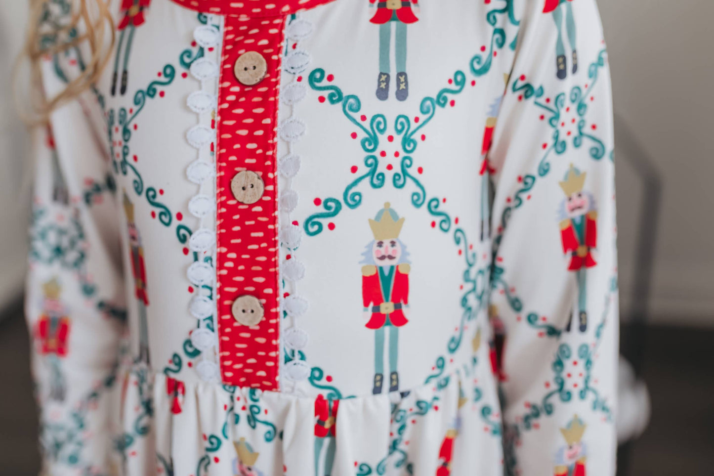 Holiday Nutcracker Tie Ruffle Dress