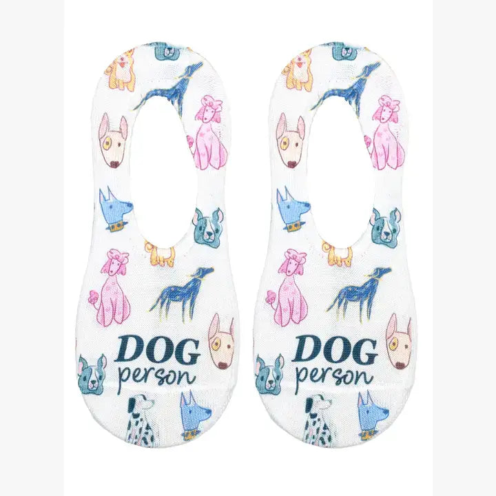 No-Show Liner Socks - "Dog Person" - White