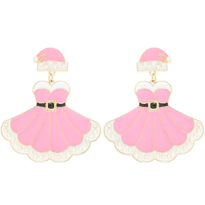 Mrs. Clause Festive Dress Earrings