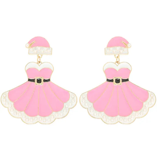 Mrs. Clause Festive Dress Earrings