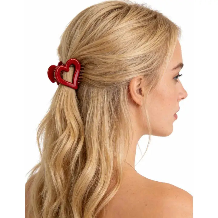 Valentine's Heart Acrylic Mini Hair Claw Clip
