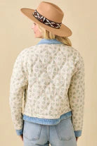 Floral Print Quilted Denim Jacket