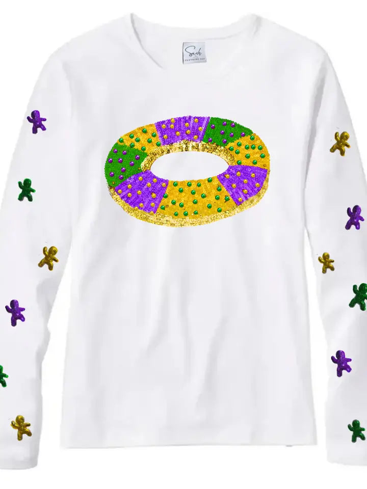 King Cake Baby Sequin Long Sleeve T-Shirt