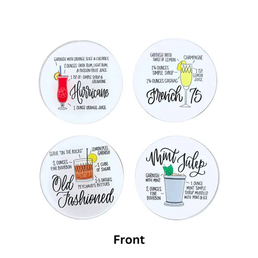 Cocktail Recpie Double-Sided Acrylic Coasters