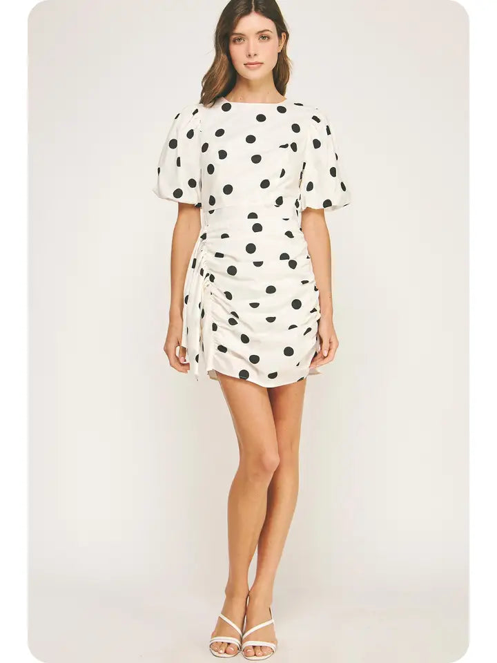 Polka Dot Voile Mini Dress