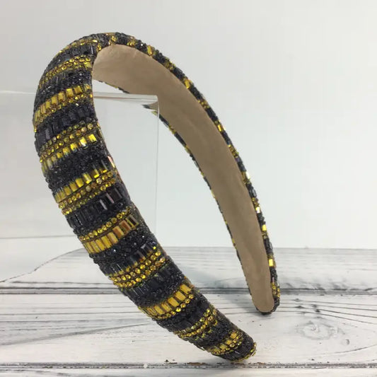 Head Ban Gold & Black Stone Striped