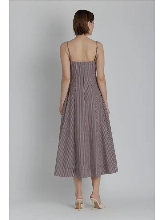 Striped Panel Midi Dress - The Season Boutique