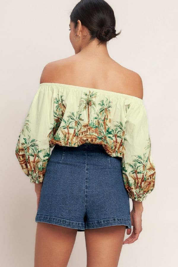 A washed denim skort - The Season Boutique