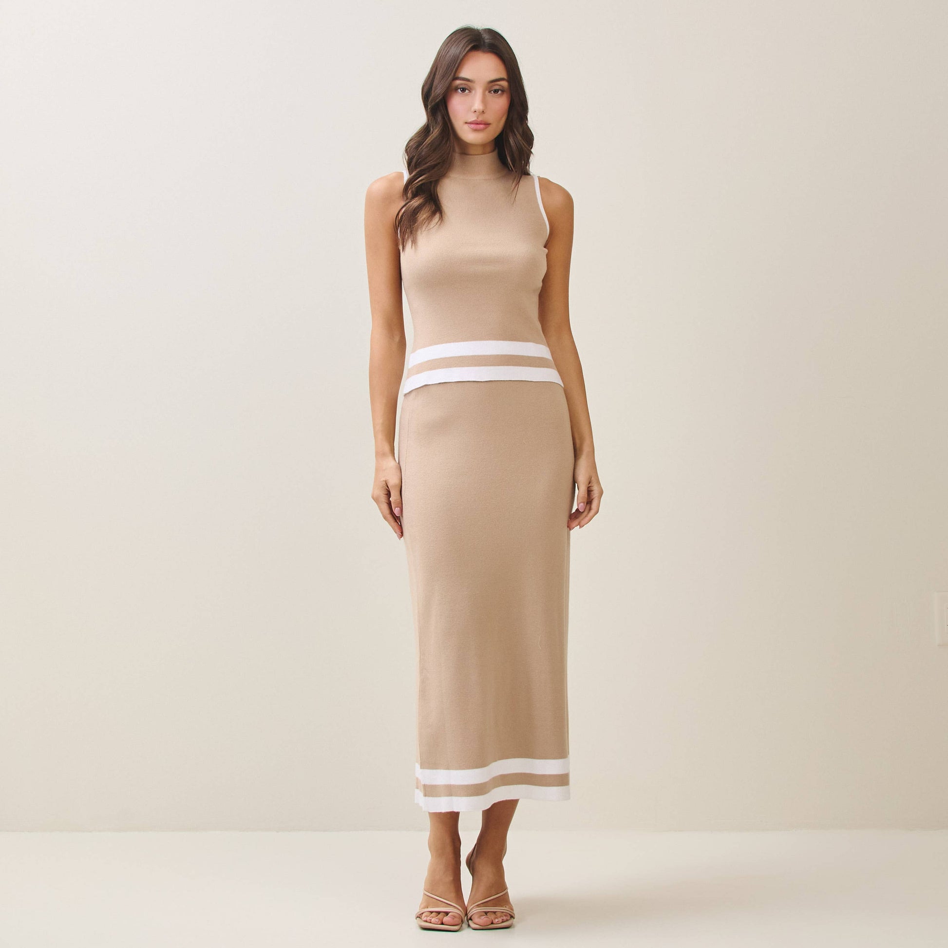 Mockneck knit top & skirt set - The Season Boutique