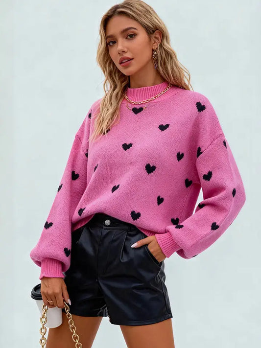 Valentine‘s Mock Neck Lantern Sweater