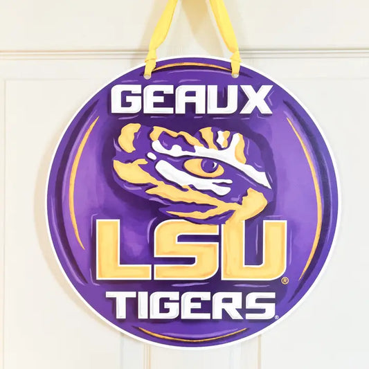 LSU Purple + Gold Door Hanger Geaux Tigers