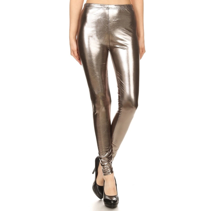 High Waist Metallic Leggings