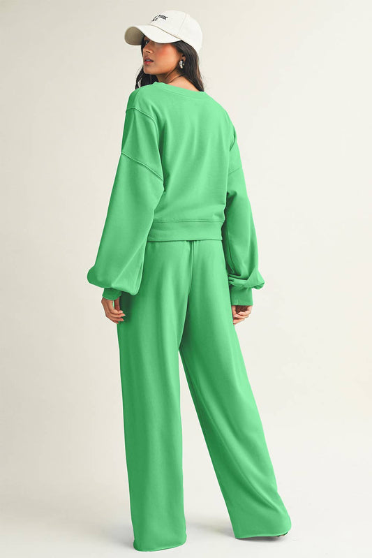 Pullover & Wide Leg Pants Set